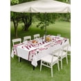 thumbnail image 3 of Pink Mother's Day Outdoor Tablecloth - 60x120 Inch Rectangle Dining Table Cover, Watercolor Flowers Modern Polka Dot Striped Waterproof Outdoor Table Cloth with Umbrella Hole & Zipper for Patio, 3 of 7