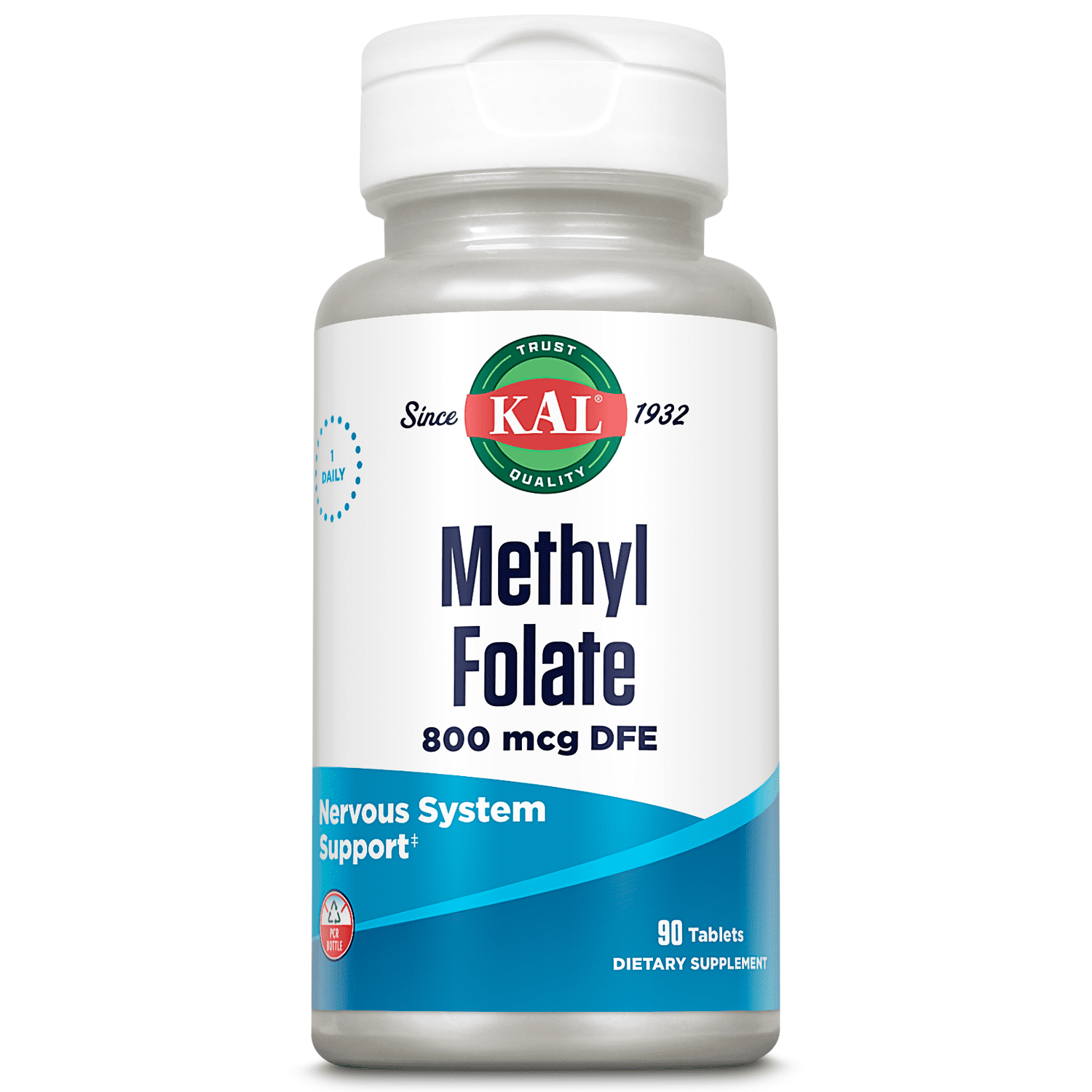 KAL Methyl Folate 800 mcg | 5-MTHF Active Form | Healthy Heart, Mind, Mood & Prenatal Support | 90 Tablets