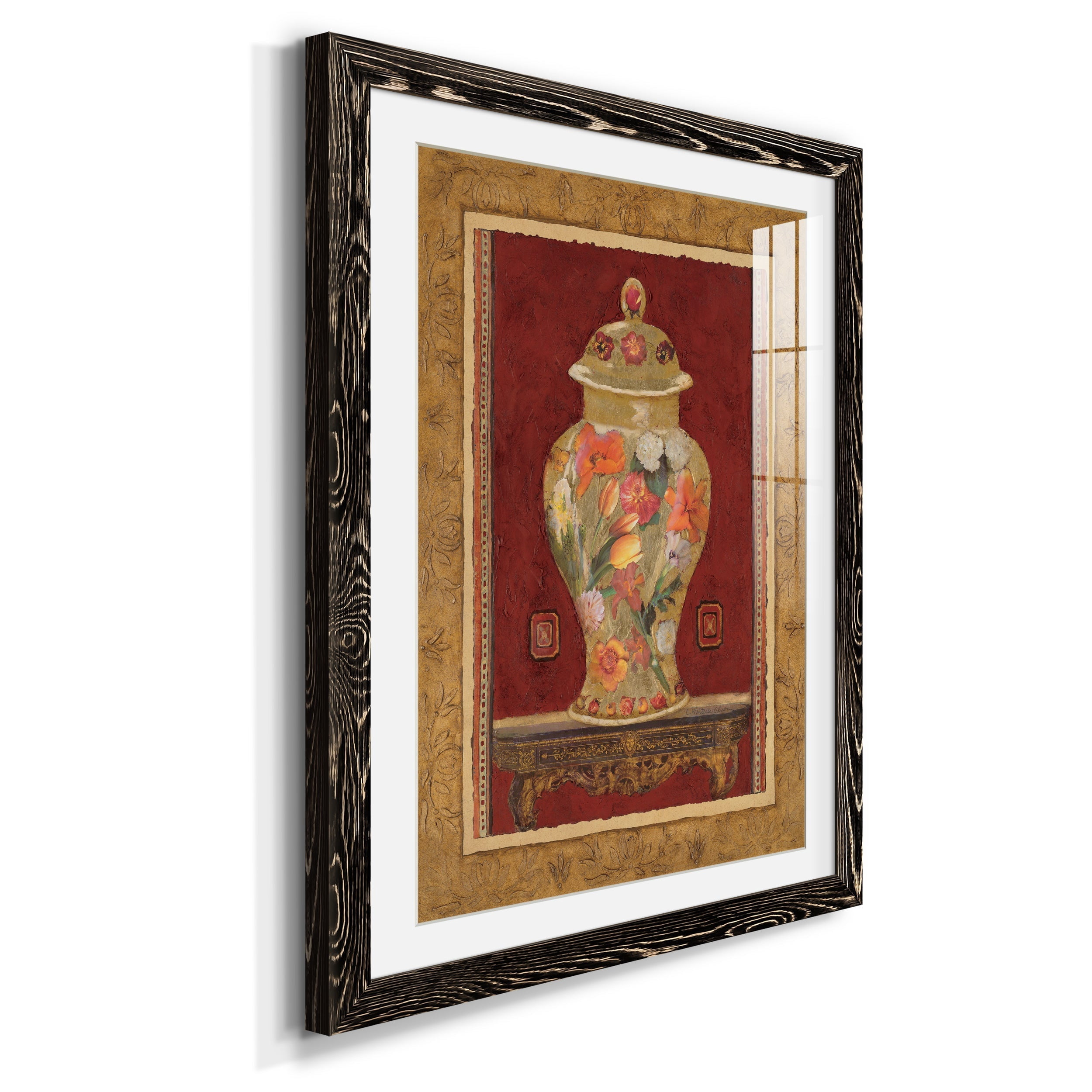 Romantic Urn II - Premium Framed Print - Distressed Barnwood Frame - Ready to Hang