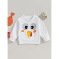 thumbnail image 2 of LMLYSoH Baby Sweatshirt, Long Sleeve Crew Neck Cartoon Turkey Print Hoodie Thanksgiving Clothes for Girls Boys, 2 of 9