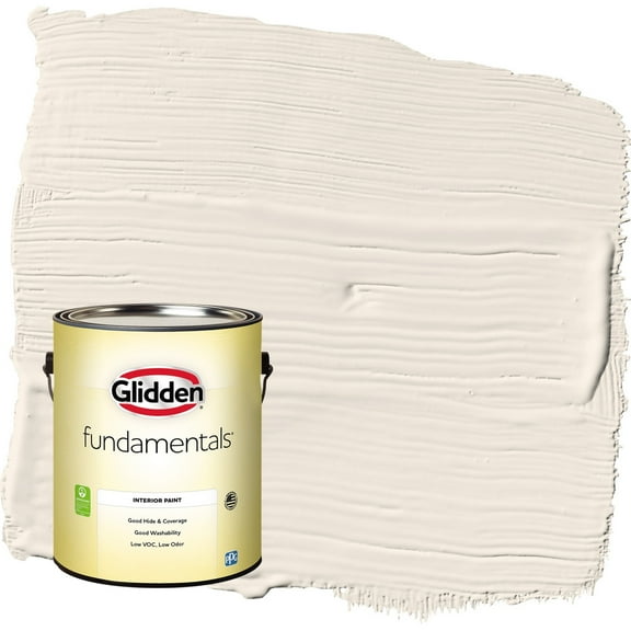 Glidden Fundamentals Pearls and Lace / White Flat Interior Paint, 1 Gallon