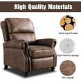 thumbnail image 5 of Bonzy Home Pushback Recliner Chair Leather Armchair Push Back Recliner with Nail Head Single Sofa Accent Chair for Living Room, Brown, 5 of 6