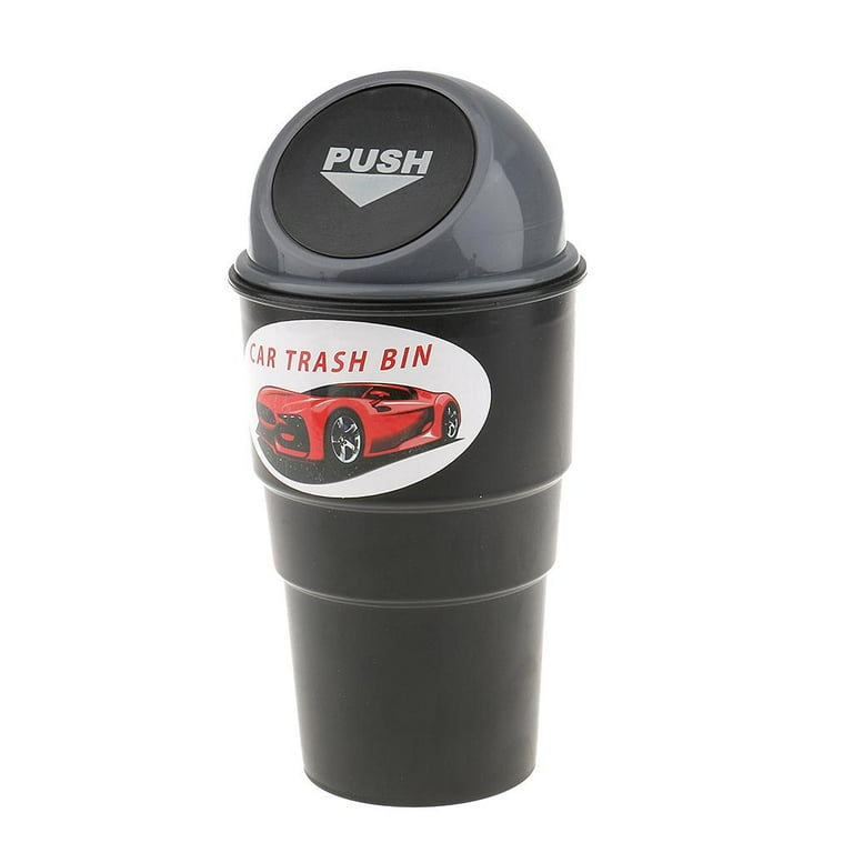 Car Trash Can with Lid Small Car Trash Bin Portable Vehicle Auto