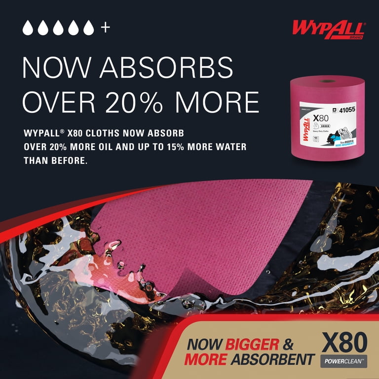 パーミロール WypAll, Heavy Duty Wipes, 41055, Jumbo Red 455 Sheets - Walmart.com