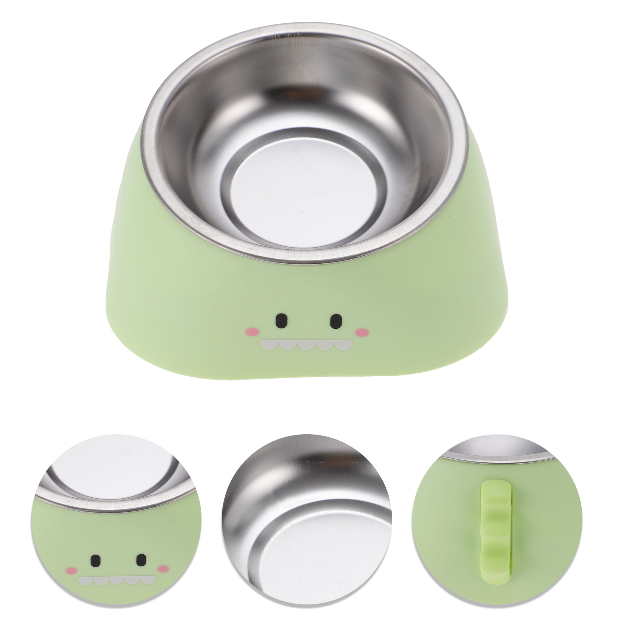 Unique Bargains Durable Dog Bowl for Indoor and Outdoor Use With Anti-Tip Design Green