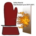 thumbnail image 5 of KLL Maroon Pattern Oven Mitts and Pot Holders 2pcs Sets for Kitchen, Oven Mitt Heat Resistant 536°F, Oven Gloves for Kitchen,Cooking and Baking, 5 of 7