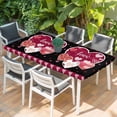 thumbnail image 2 of Black Valentines Day Table Cloths for 5 Foot Rectangle Tables, Love Hearts Romantic Farmhouse Patio Waterproof Elastic Fitted Tablecloths, Washable Rectangular Table Cover for Camping, 2 of 8