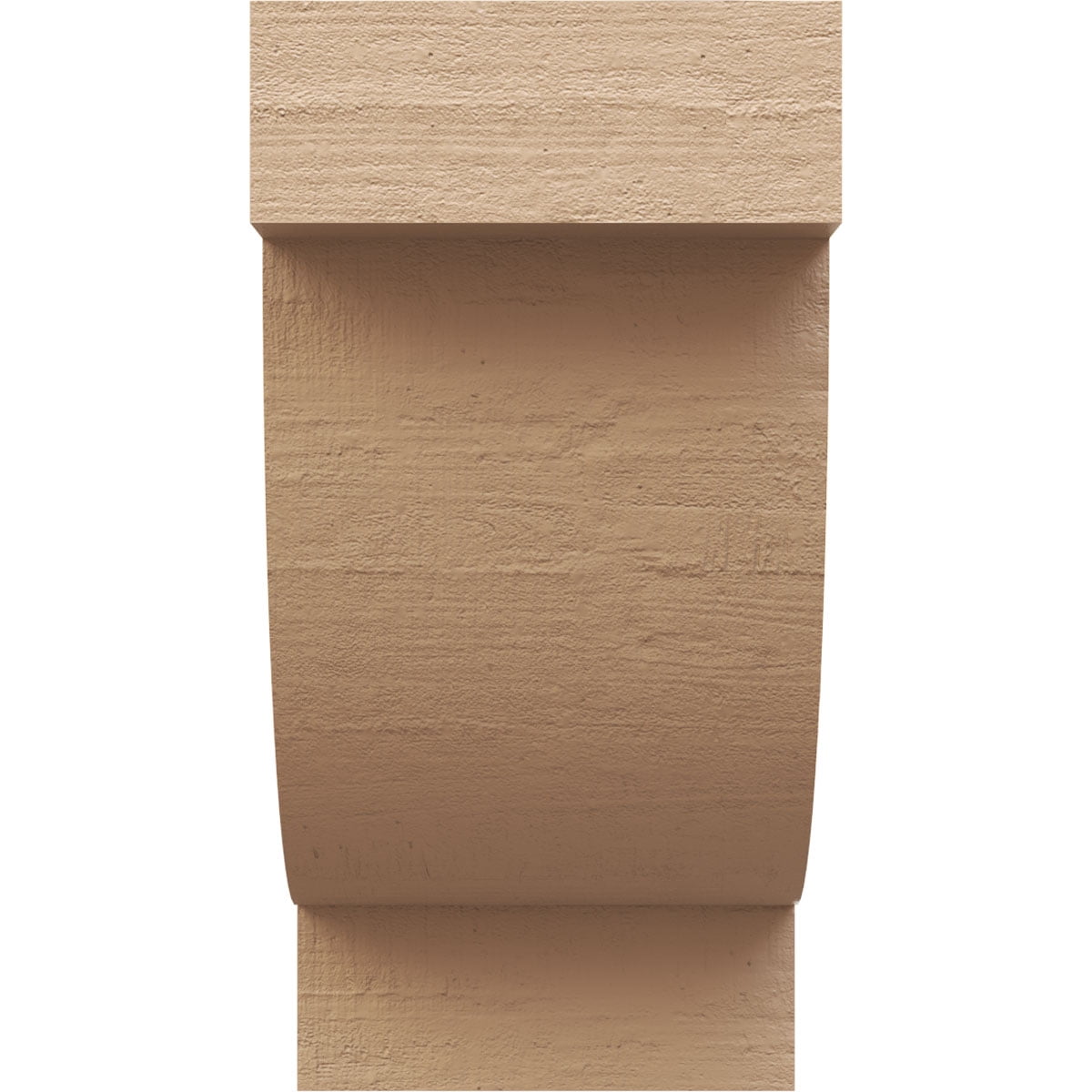 12"W x 12"D x 24"H Wide Alpine Rough Cedar Woodgrain TimberThane Corbel, Primed Tan