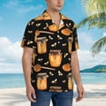 thumbnail image 3 of Logiee Bee and Honey Print Mens Hawaiian Shirts,Loose-Fit Short Sleeve Button Down Tropical Aloha Beach Shirt,Summer Vacation Wedding Tops,Medium, 3 of 7