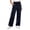 Navy, variant on Wide Leg Sweatpants for Women Plus Size Women's Commuting Drawstring Elastic High Waist Straight Pants Casual Long Trousers