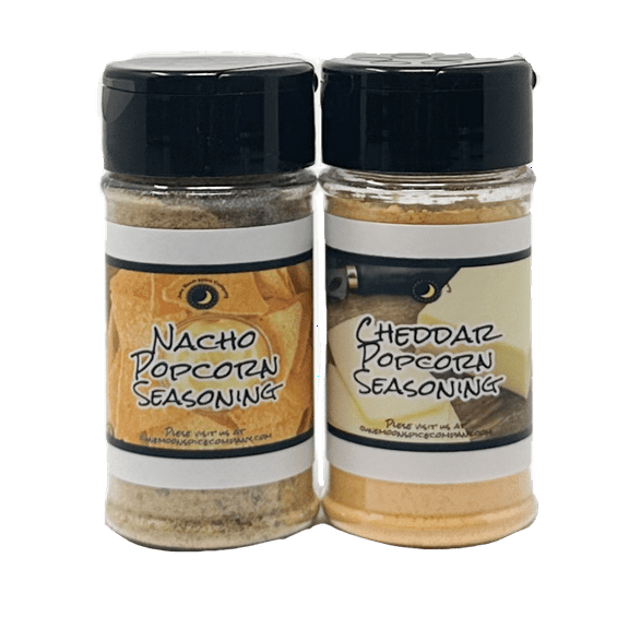 June Moon Spice Company's Popcorn Seasoning, Cheddar Cheese and Nacho Cheddar, 2 Pack, 3.5 oz
