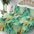 thumbnail image 3 of Ambesonne Forest Fitted & Flat Sheet with Shams 4 Pcs Set, Vintage Jungle Landscape Art, Queen, Fern Green and Laurel Green, 3 of 5