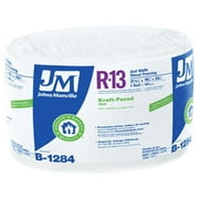JOHNS MANVILLE 90013166 Fiberglass Insulation R13 15"x32' Kraft Roll