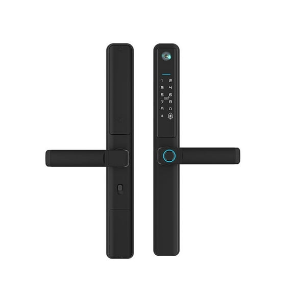 Outdoor Aluminum Sliding Door Lock Digital Handle Electronic Fingerprint Waterproof Smart Locks