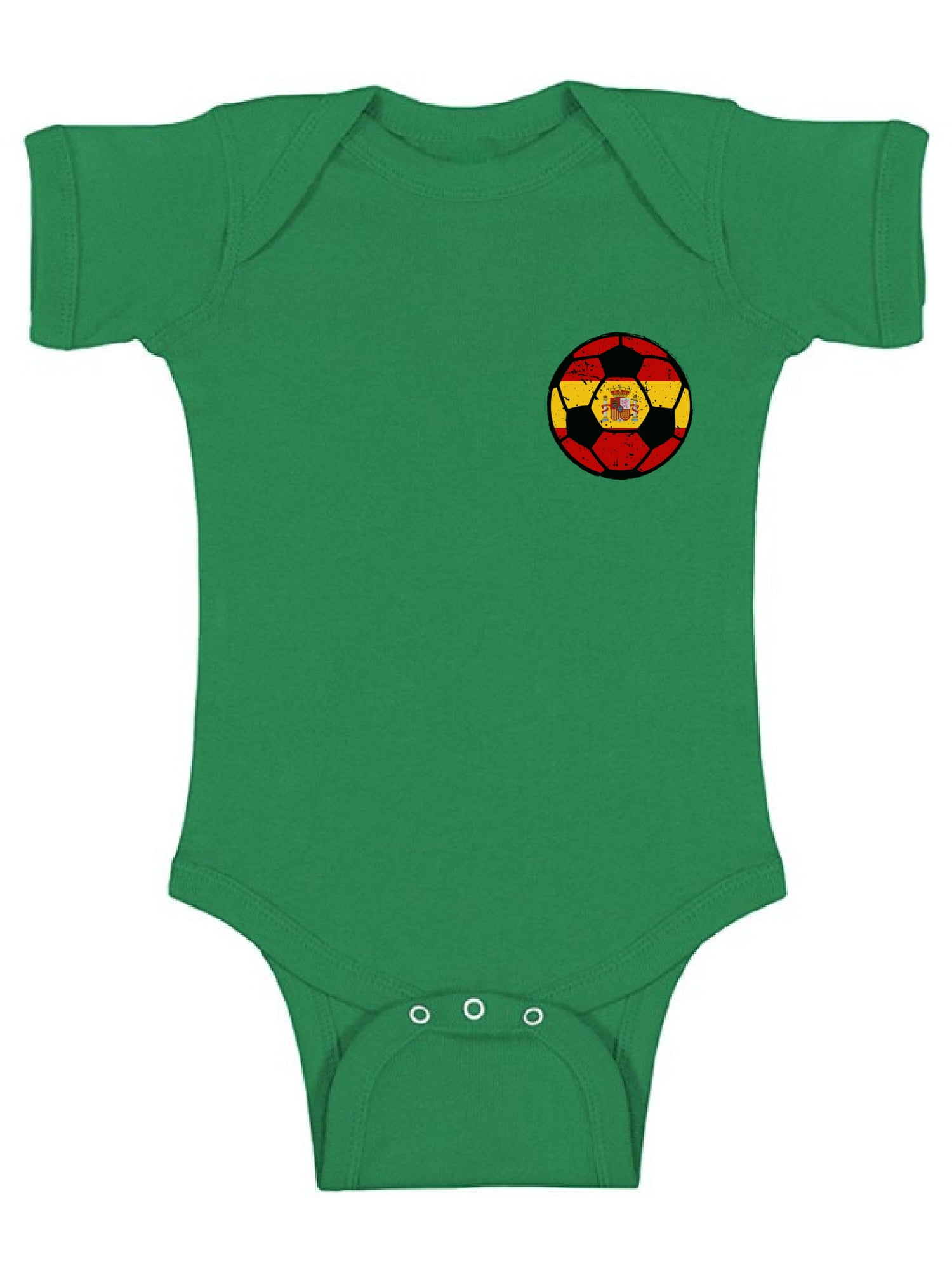 Awkward Styles Awkward Styles Spain Soccer Short Sleeve Baby Bodysuit Spain One Piece Top For Baby Spanish Baby Bodysuit Spain Flag Bodysuit For Baby Boy Spain Soccer Ball One Piece For