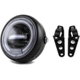 thumbnail image 1 of 6.5-inch round LED motorcycle headlight with mounting brackets, 1 of 5