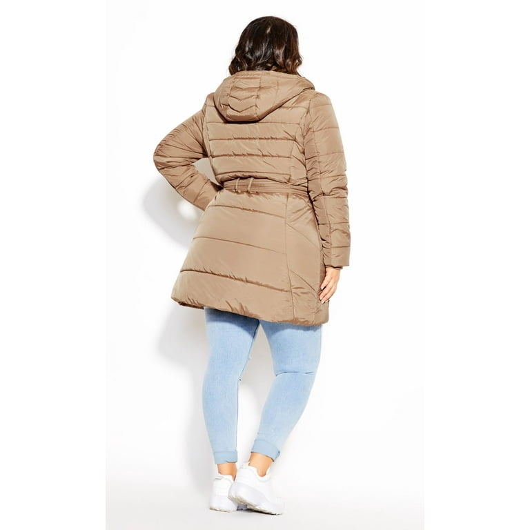 City Chic Women s Plus Size Longline Puffer Jacket Walmart