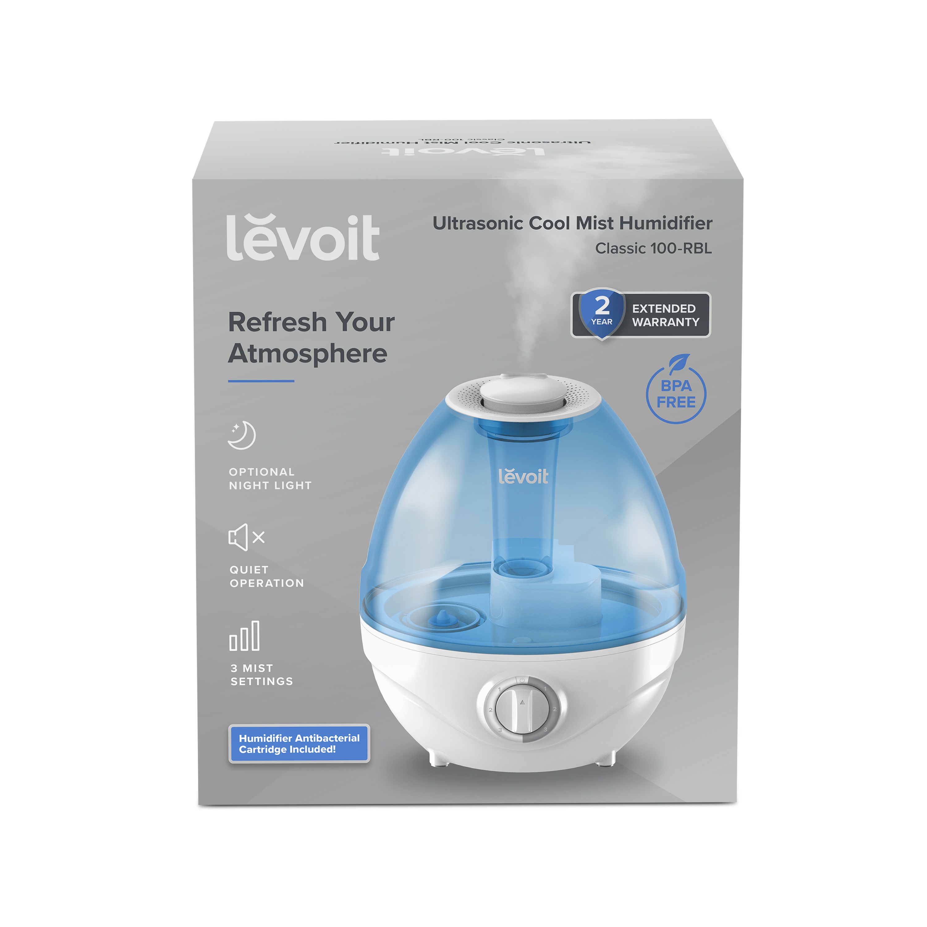 Levoit 2.4L 290 sq ft Ultrasonic Mist Humidifier, White and Blue - image 3 of 17