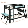 thumbnail image 4 of Mirightone Twin over Twin Bunk Bed with Two Gaming Desks, Gaming Bunk Frame with Pegboard, Twin Bunk Bed for Gamer Adult, Cloud Blue, 4 of 7