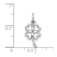 thumbnail image 2 of 10k White Gold Satin Solid Open 4 Leaf Clover Charm Pendant Necklace Measures 20x10mm Wide - Bead Charm for Women, 2 of 2