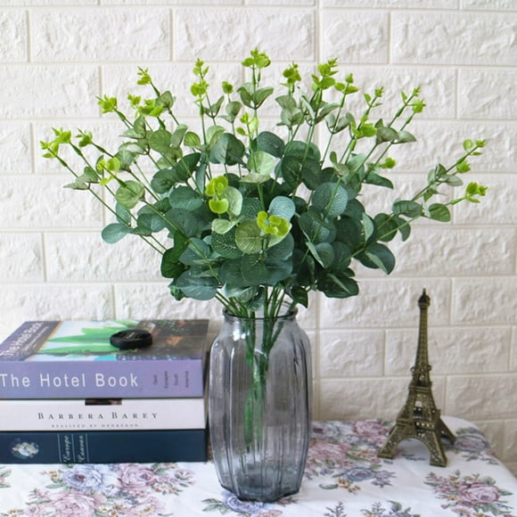 FELTECHELECTR Plastic Artificial Eucalyptus Leaves Faux Greenery Decor for Photography and Party