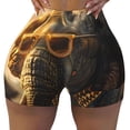 thumbnail image 2 of Balery Cool Sunglasses Elephant Art Pantalones cortos de entrenamiento estampados para mujer, sin costuras, ajustados, para gimnasio, yoga, correr, deportes, ejercicio activo, fitness.-Large, 2 of 8