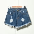 thumbnail image 3 of Summer high waist casual loose denim shorts for women, 3 of 4
