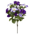thumbnail image 2 of Souew 7 Pronged Artificial Morning Glory Flowers Realistic Faux Floral Stems for Indoor Outdoor Living Room Garden Porch Home Decor - Purple & Blue Edge, 2 of 9