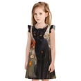 thumbnail image 1 of Fotbe Black Cat in Wildflowers Vestido de Dormir para Niñas de 3 a 10 Años, Mangas Cortas, Estilo Princesa, Pijama Camisón con Mangas Voladas-XX-Large, 1 of 6