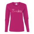 thumbnail image 2 of Wild Bobby, Fearless Pink Ribbon Support Warrior Women, Breast Cancer Awareness, Women Graphic Long Sleeve Tee, Fuschia, Medium, 2 of 5