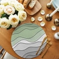 thumbnail image 2 of Sage Green Grey Ombre Round Placemats Set of 4 for Dinning Tables,Heat-proof Braided Table Mats 15 Inch,Modern Abstract Art Aesthetics Washable Place Mat for Kitchen Restaurant Party Table Decor, 2 of 9