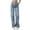 F01-Blue, variant on FYDUU Women's Mid Rise Cargo Jeans Casual Straight Leg Denim Pants With Pockets Comfortable Stylish Jeans Denim Trousers Daily Wear Athletic Joggers
