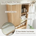 Over The Toilet Storage with Fluted Sliding Door, 68" Tall Wood