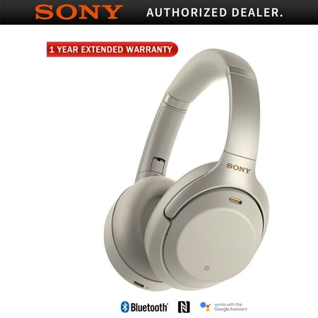 Sony WH1000XM3/S Premium Noise Cancelling Wireless Headphones with Microphone (Silver) + 1 Year Extended