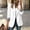 White, variant on Women's Blazer Work Casual 3/4 Striped Patchwork Sleeve Blazer Jacket Lightweight Thin Slim Draped Suit Jackets White