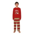 thumbnail image 5 of Christmas Family Matching Pajamas Set, Festive Red Holiday Design with Reindeer and Snowflake Patterned Pants, 5 of 7