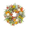 thumbnail image 3 of Coronas de otoño, corona artificial de calabaza, bayas, hojas de arce, corona de otoño para puerta, decoración colgante para el hogar, Año Nuevo y Navidad, 3 of 5
