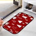 thumbnail image 4 of Floor Door Mats Bath Rugs Christmas Trees on Red Bathroom Carpet Non-Slip Absorbent for Entryway Indoor 23.6x15.7in Carpet Runner, 4 of 7