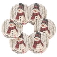 thumbnail image 3 of BZSMCE 6Pcs Drink Coasters With Holder 3.94Inch Snowman Playing Snow Creative Coil Coaster Coasters Colors Absorbent Coasters for Drinks Coasters Set Thicken Heat for Home Table, 3 of 7