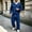 Blue, variant on Everyday Wear Set Jerdar Men's Solid Color V Neck Sweatshirt Long Sleeve Pockets Sweatpants Set