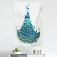 thumbnail image 1 of Peacock Tapestry, Peacock Illustration Floral Classical Curvy Design Tropics Wildlife Theme, Fabric Wall Hanging Decor for Bedroom Living Room Dorm, 5 Sizes, Blue Yellow, by Ambesonne, 1 of 1