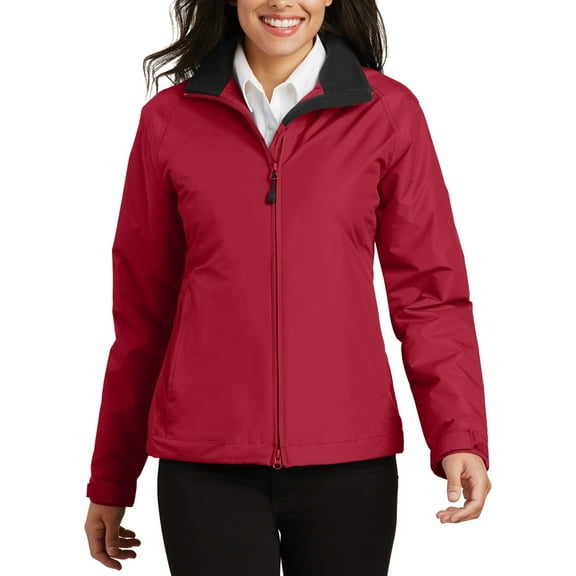 JustBlanks Womens Water Resistant Full Zip Nylon Jacket with Fleece Lining Adjustable Cuffs Interior Pocket