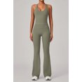 thumbnail image 2 of SKQIT Women 2 Piece Workout Sets Padded Cross Back Crop Tank High Waist Flare Leggings Sets Yoga Outfits, 2 of 7
