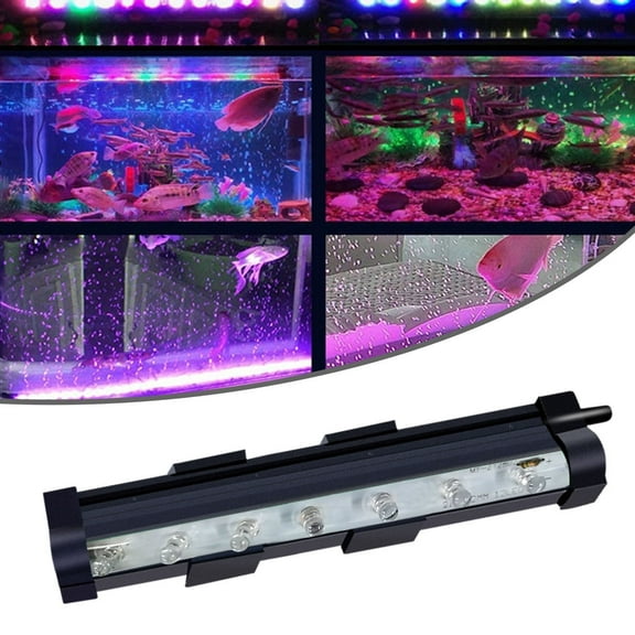 TiokMc LED Aquarium Light, 5.9" RGB Color Changing Submersible Fish Tank Light with 7 LEDs, Energy Saving 1W, Waterproof, Suitable for Small Freshwater & Saltwater Tanks