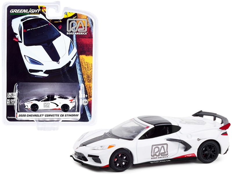 2020 Chevy Corvette C8 Stingray, White and Black - Greenlight 30254/48 -  1/64 scale Diecast Model Toy Car 