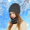 thumbnail image 2 of kaondbfi Outdoor Travel Essentials Accessories Beanie Hats for Women and Men Winter Plus Velvet Thickened Earmuffs Hat and Scarf 2-Pieces, 2 of 9