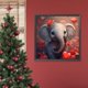 thumbnail image 3 of Pintura de diamante 5D DIY Kit de elefante de taladro redondo completo decoración del hogar 30x30cm, 3 of 9