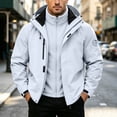 thumbnail image 2 of Sevevn Men 3 In 1 Rain Jacket Detachable Hood Regular Fit Waterproof Shell Fleece Liner Fabric Zip Snap Placket Chest Zip Pocket Arm Patch Cuffs For Hiking Wear, 2 of 8