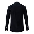 thumbnail image 4 of Camisas Para Hombre Manga Larga Camisa de para hombre, blusa de primavera y pana, Top informal de otoño, camisas sólidas para hombre (Navy, 3XL), 4 of 7