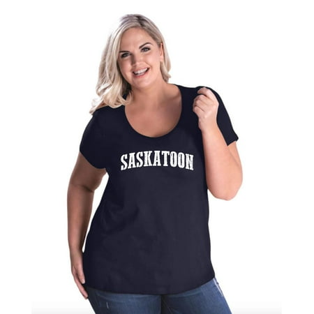 Canada Saskatoon Canadian Women's Curvy Plus Size Scoopneck
